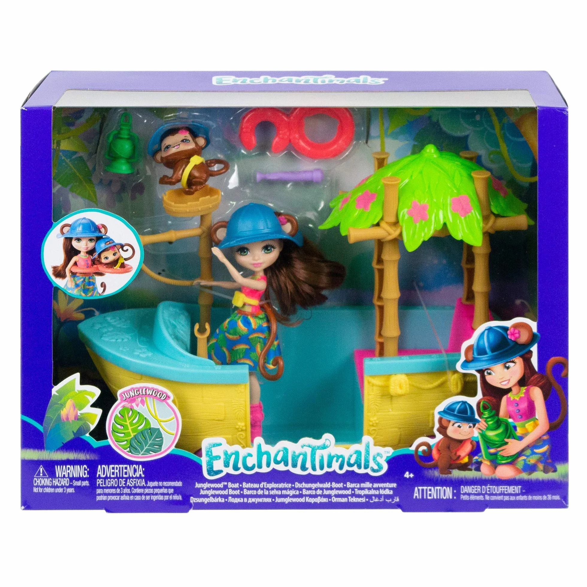 Enchantimals, Playset Barca della Giungla, Bambola e Accessori, Giocattolo per Bambini 4+Anni, GFN58