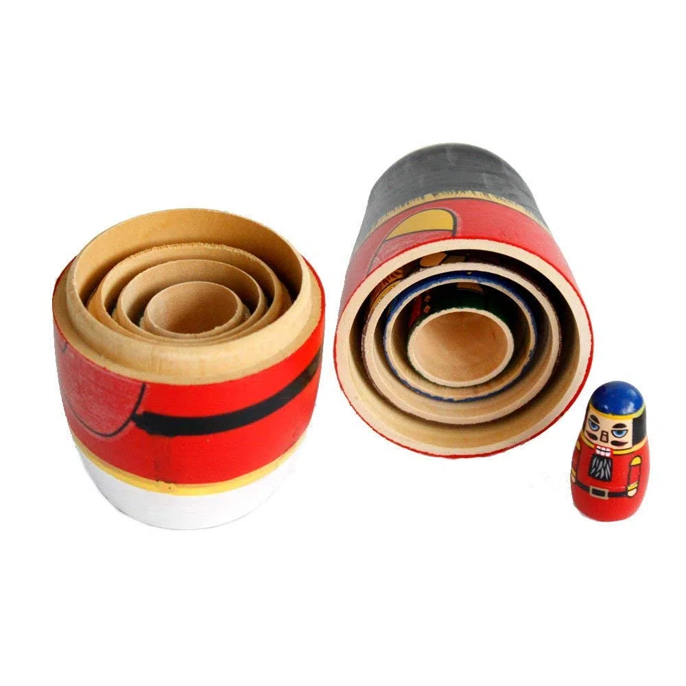 Gobus bambole nidificazione in legno soldato di noce russo nidificazione bambole russe per la decorazione di casa ufficio regalo per bambini (soldato schiaccianoci)