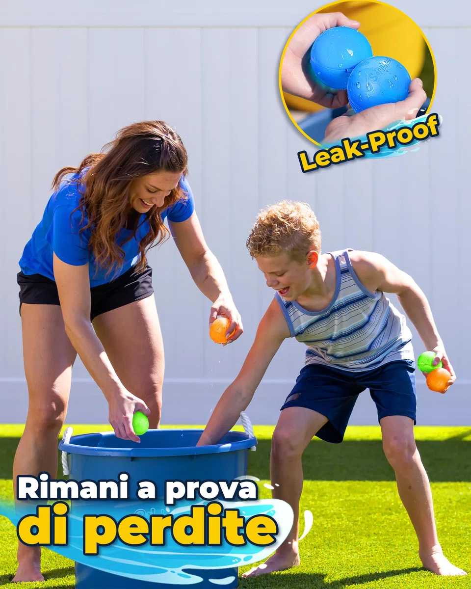 KOKODI Gavettoni Riutilizzabili Magnetici Autosigillanti, Palloncini Acqua Riutilizzabili in Silicone BPA-Free, Bombe d'Acqua per Giochi Acqua Bambini, Spiaggia, Piscina (16PZ)