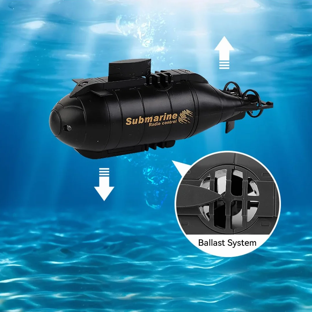 Mini sottomarino nucleare telecomandato, 6 CH RC barca subacquea con cavo di ricarica USB, perfetto per qualsiasi condizione dell'acqua, regalo per barche marine elettriche