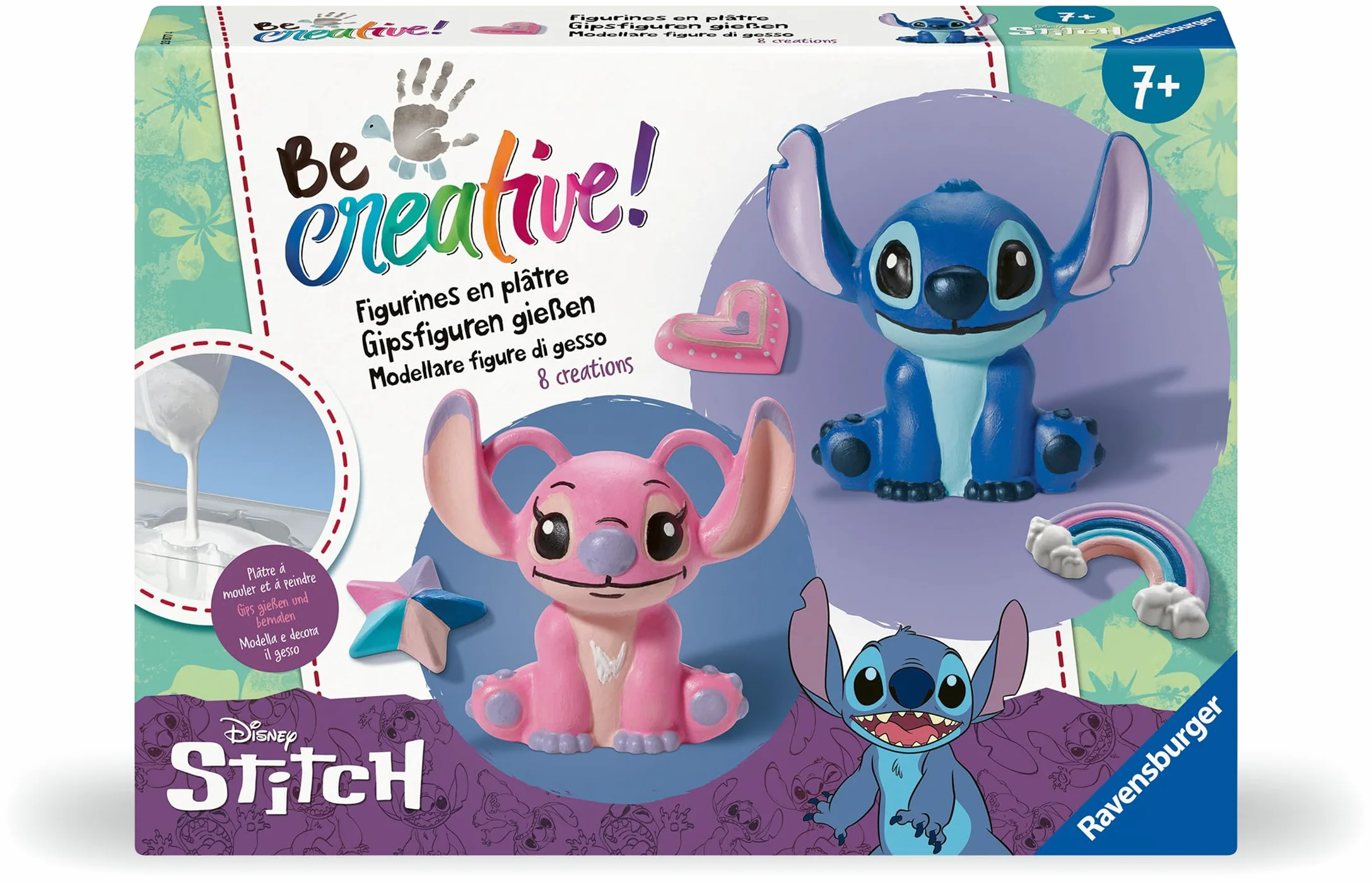 Ravensburger - Be Creative Maxi Stitch | Giochi Bambina 7 Anni Maschio E Femmina | Lavoretti Creativi Per Bambini E Ragazzi | Stitch Bambina E Bambino | Modellare Figure Di Gesso