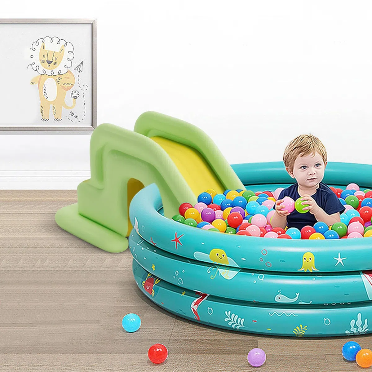 Scivolo gonfiabile per acqua adatto per piscine fuori terra - acquatico all'aperto Scivoli anti-ribaltamento, accessori per piscine gonfiabili, sepolti o fuori terra per