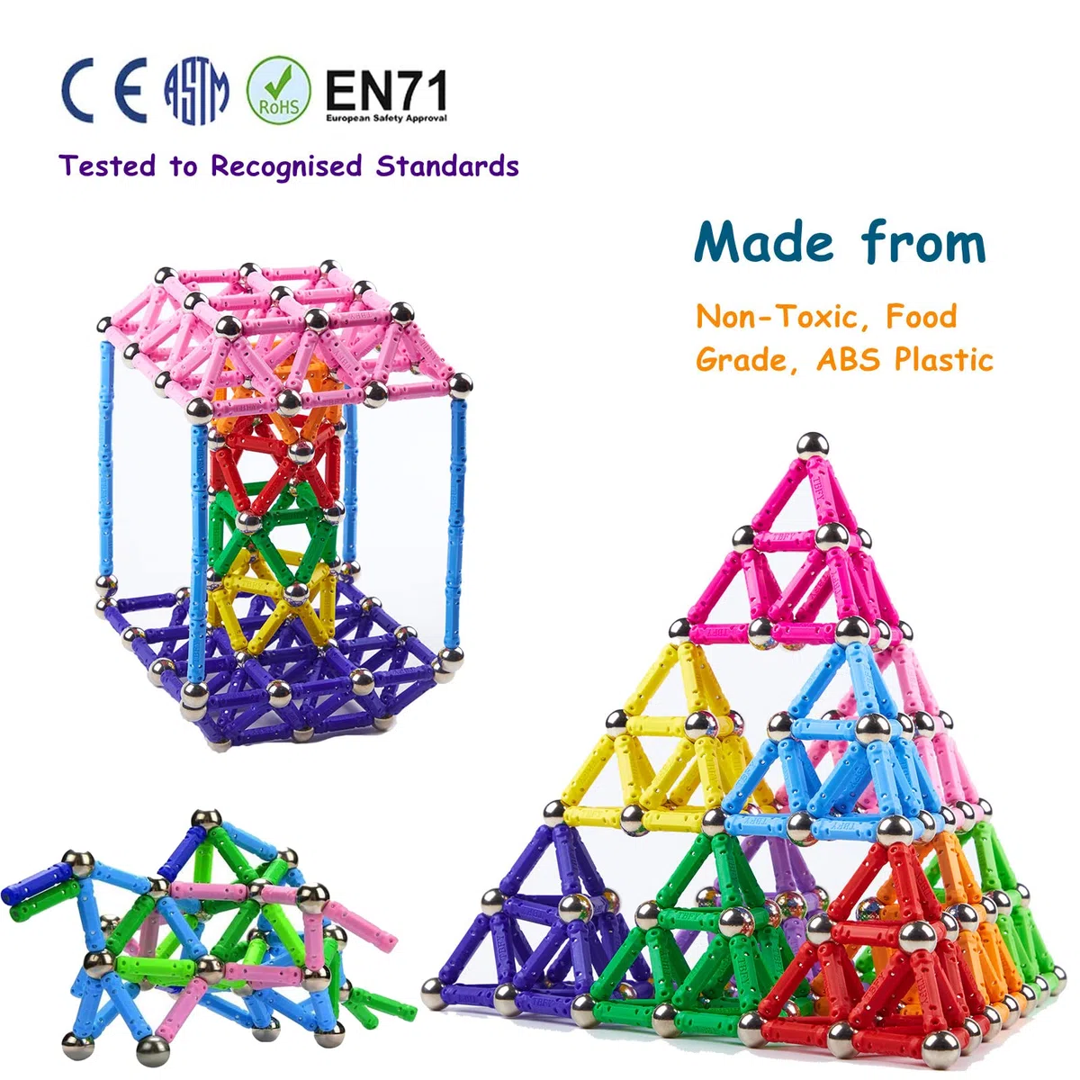 232 Pezzi Puzzle Blocchi magnetici Giocattoli,STEM Costruzione di Magnete Kit di Costruzione Giocattoli educativi per Bambini Che Giocano Gioco impilabile con Mattoni e Bastoncini magnetici