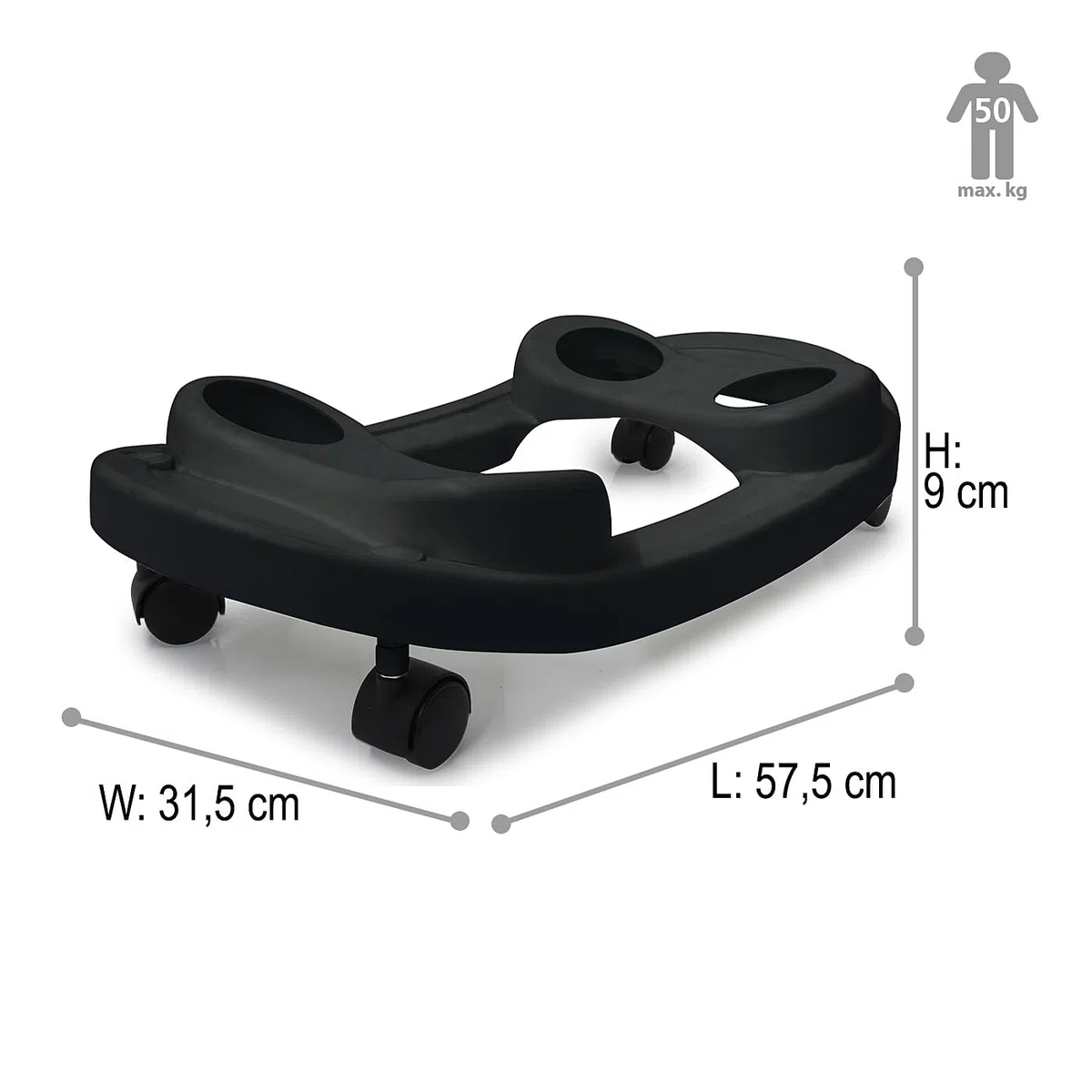 Jamara 460332 - Mobil Board 2in1 per Animali Salterini – Funzione a dondolo, Movimento su ruote, In plastica robusta e resistente, Compatibile con Salterini Jamara