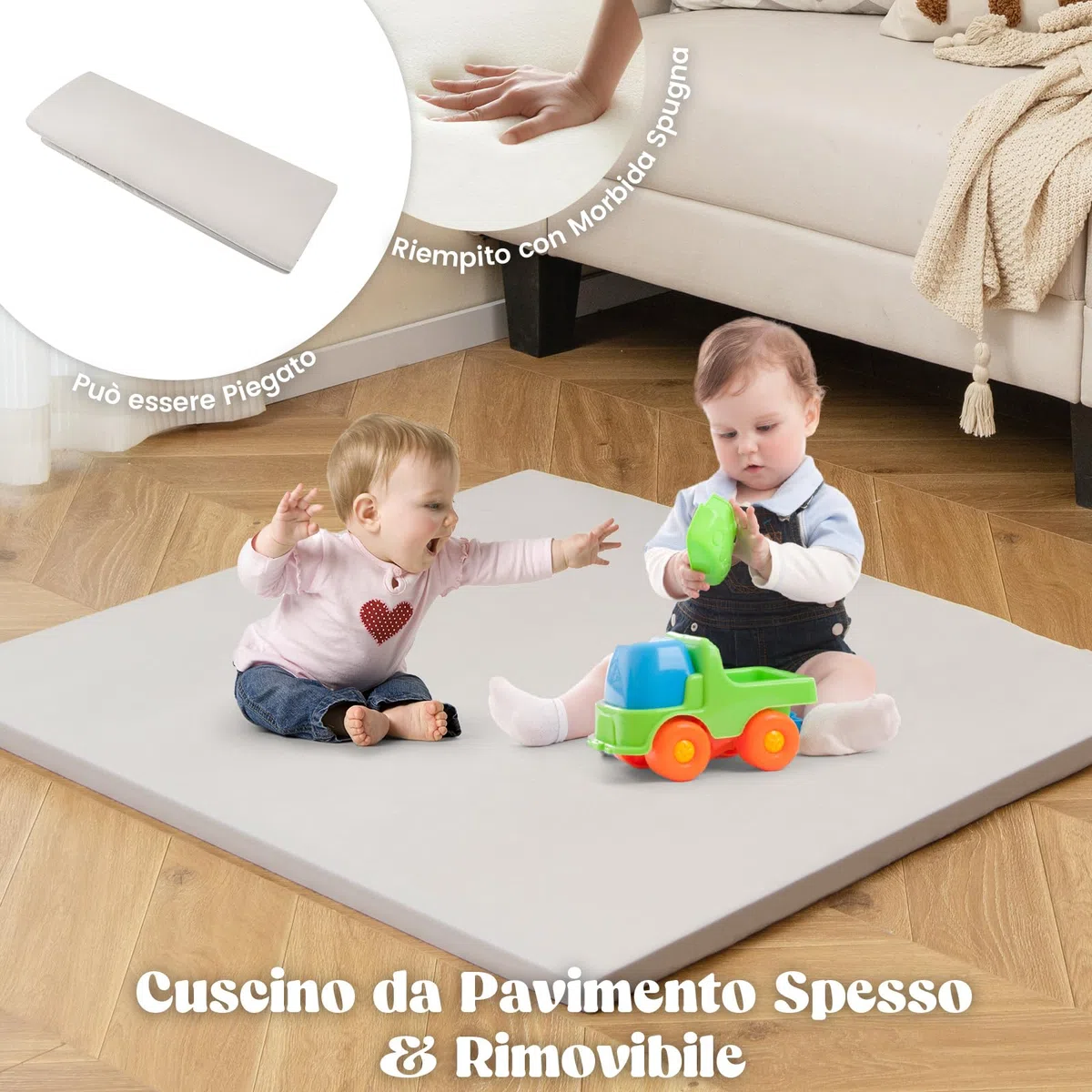 RELAX4LIFE 6 in 1 Tenda per Bambini con Casetta in Legno, Tavolino, Seida, Lavagna, 6 Scatole Portaghiochi, Tapettino Rimovibile, Per Cameretta, Asilo