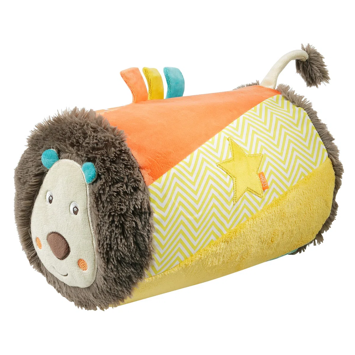 Fehn 066326 Leone, rullo per gattonare, supporto per gattonare accompagnati dal simpatico leone, per neonati e bambini dai 6 mesi in su, dimensioni: 22 x 34 cm