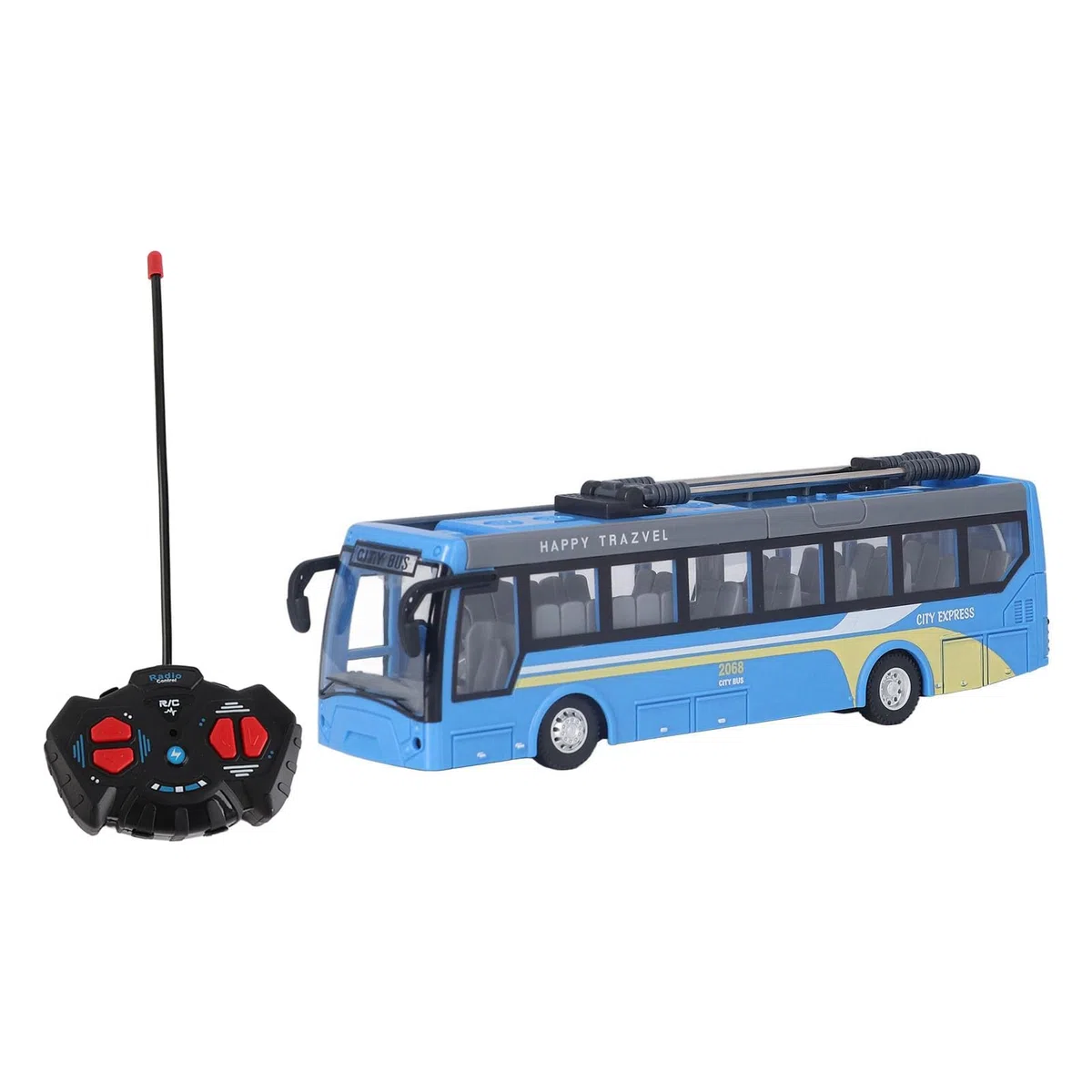 Yintesd Shop Autobus RC Per Bambini, Autobus Telecomandato Ad Alta Simulazione, Guida In Tutte Le Direzioni, Scuolabus RC Ricaricabile Per Bambini, Blu