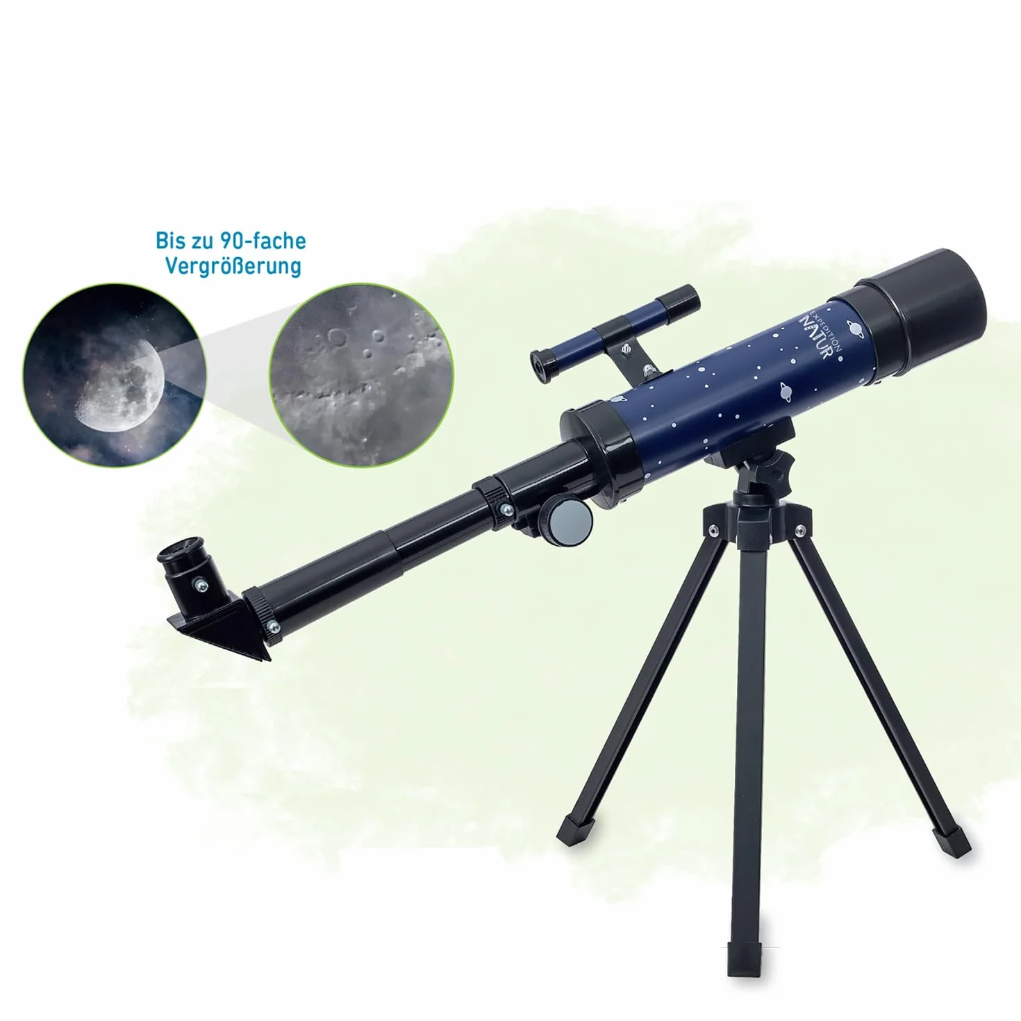 moses. Expedition Natur - Telescopio per bambini con ingrandimento fino a 90x, telescopio per principianti con treppiede, telescopio portatile per esterni