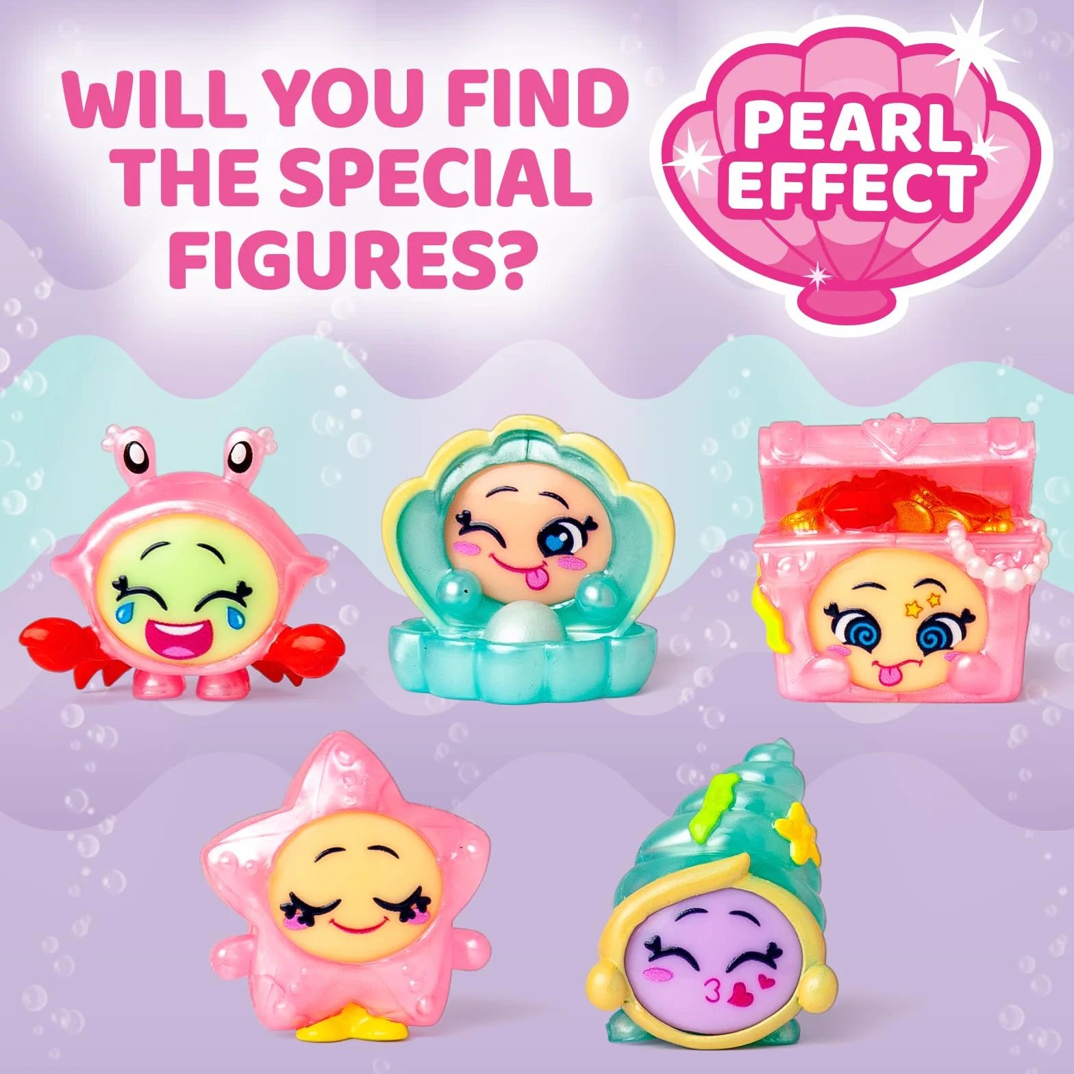 MOJI POPS Pearl Series - One Pack. Scatola con 24 buste a sorpresa con personaggi da collezione con faccine reversibili. Ogni bustina contiene 1 Mojipop Sorpresa e 1 Checklist