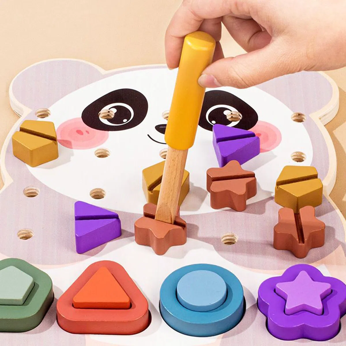 Giochi In Legno | Classificatore di Forme con Viti da Avvitare per Infanti,Attività Sensoriale per Sviluppare Motricità Fine e Apprendimento Prescolare