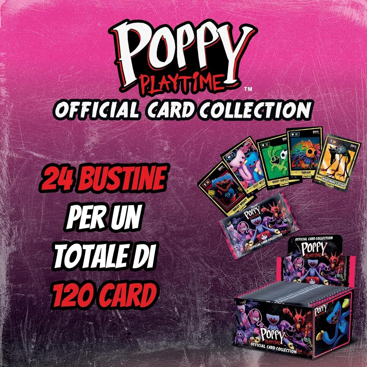 Diramix POPPY PLAYTIME 24 Bustine Ufficiali, Ogni Bustina Contiene 5 Carte Collezionabili - Totale 120 Carte
