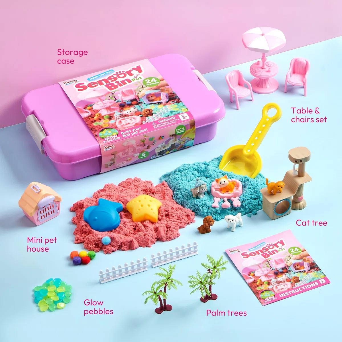 Klever Kits Scatola sensoriale per Animali Domestici, Fantastico Regalo Giocattolo per Bambini dai 3 Anni in su