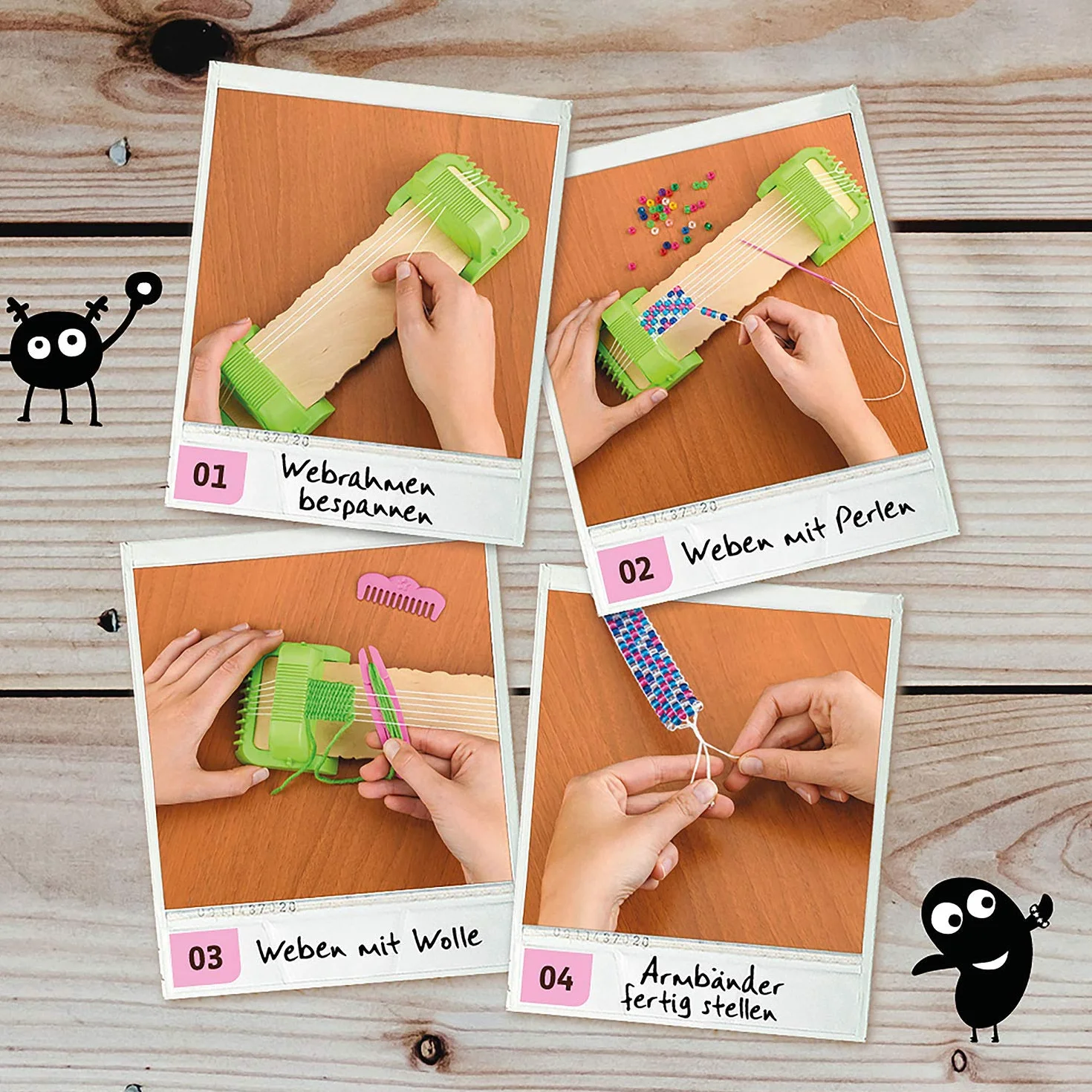Kosmos AllesKönnerKiste 604387 - Set di Perline per Tessitura 2 in 1, Fai da Te, per Ragazze dai 6 Anni in su, bracciali, Tessitura per Bambini, Cornice con Perline