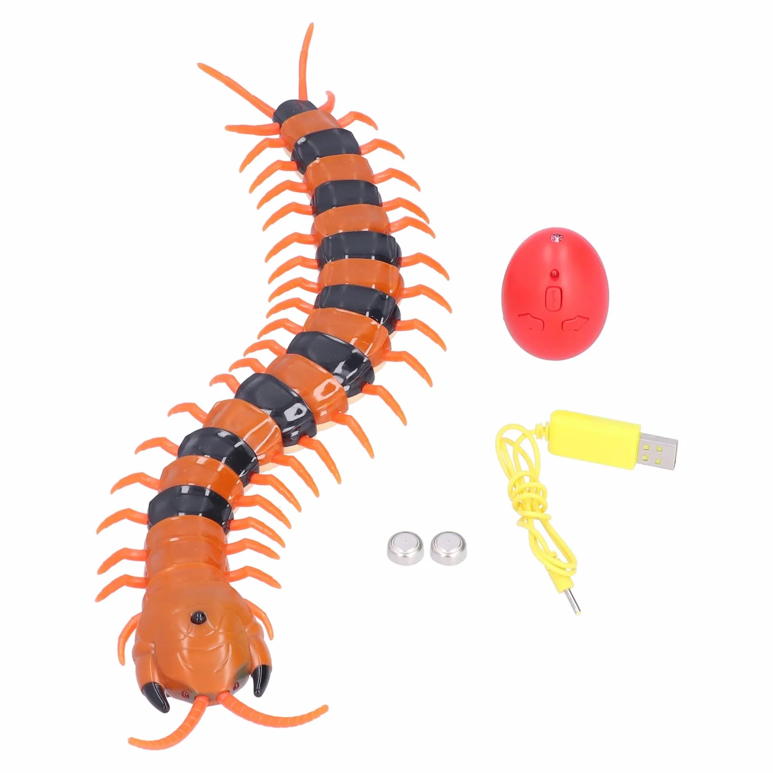 Giocattolo Millepiedi Telecomandato Simulazione Realistica di Scolopendra Funzionamento a Infrarossi Corpo Flessibile in Rapido Movimento Occhi Lampeggianti Trucco per Bam