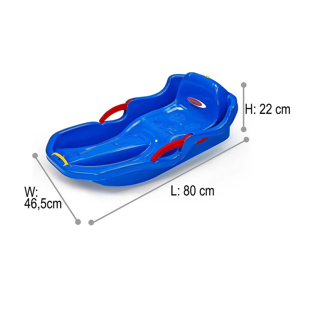 Jamara 460539 - Snow Play Bob Comfort, 80 cm, sterzo con leva del freno, costruzione aerodinamica, seduta ergonomica resistente in plastica resistente agli urti, colore: Blu