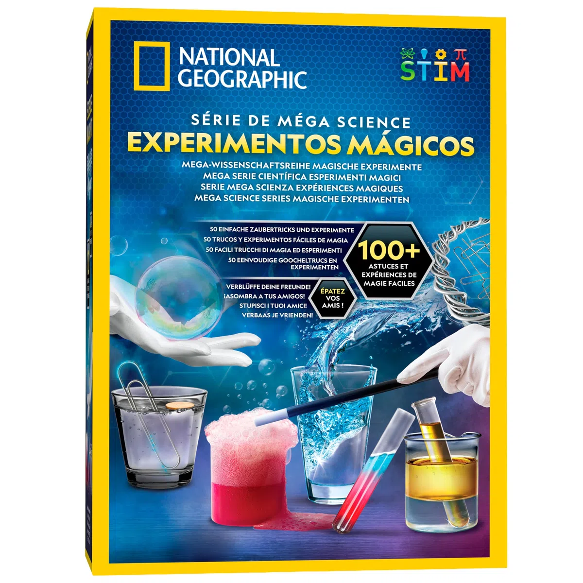 NATIONAL GEOGRAPHIC Science Magic Kit – Oltre 100 esperimenti scientifici e trucchi di magia per bambini, set di chimica e kit di attività STEM, divertente gioco educativo per bambini