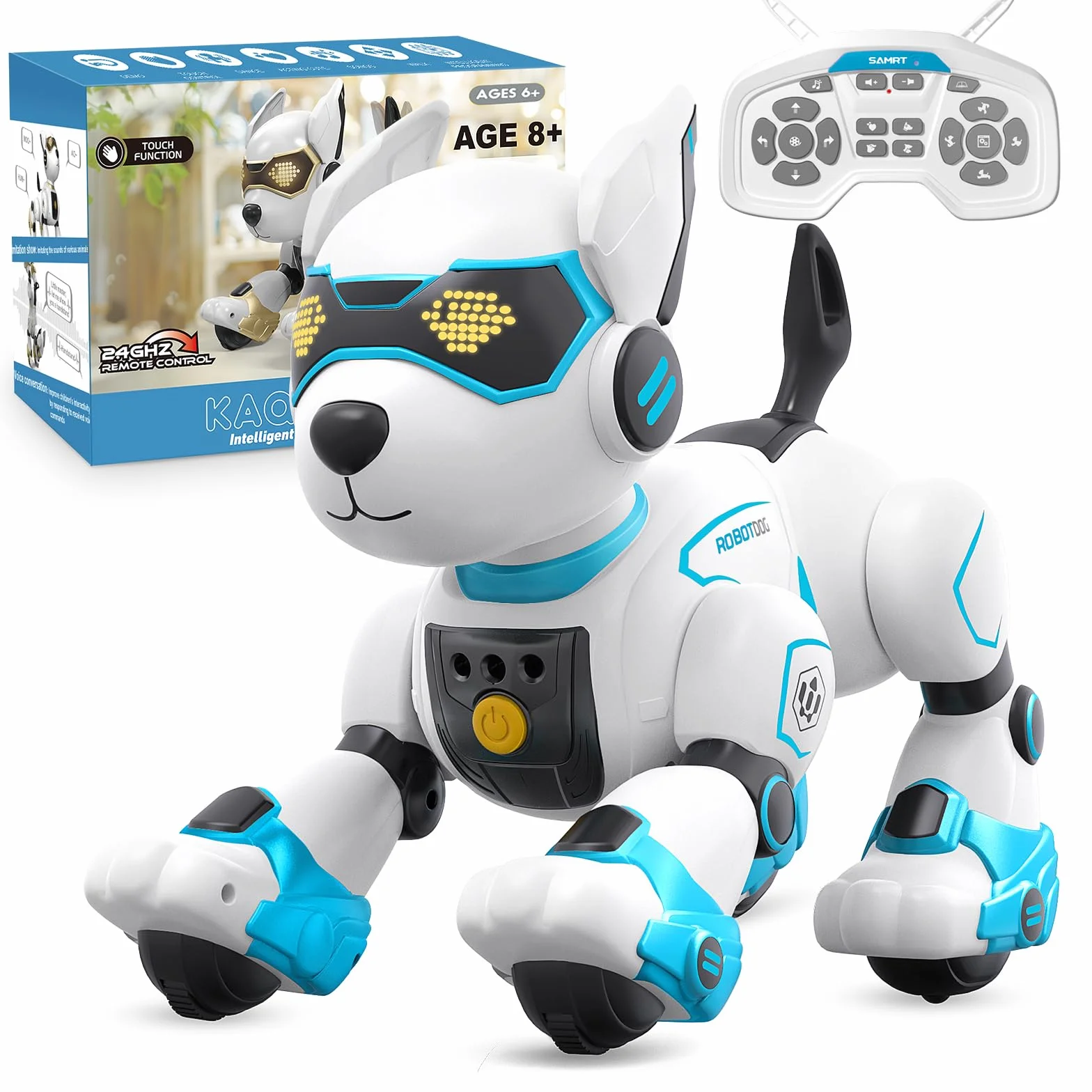 PRANITE Cane Robot per Bambini, Robot Cane Programmabile e Telecomandato, Giocattolo Interattivo Ricaricabile con Controllo Vocale e Gesti, Musica e Danza, Idea Regalo per Bambini e Bambine