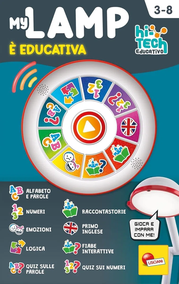 Liscianigiochi - My Lamp, Bambini 3-6 Anni, Alfabeto e Parole, Numeri e Logica, Fiabe Interattive, 96992