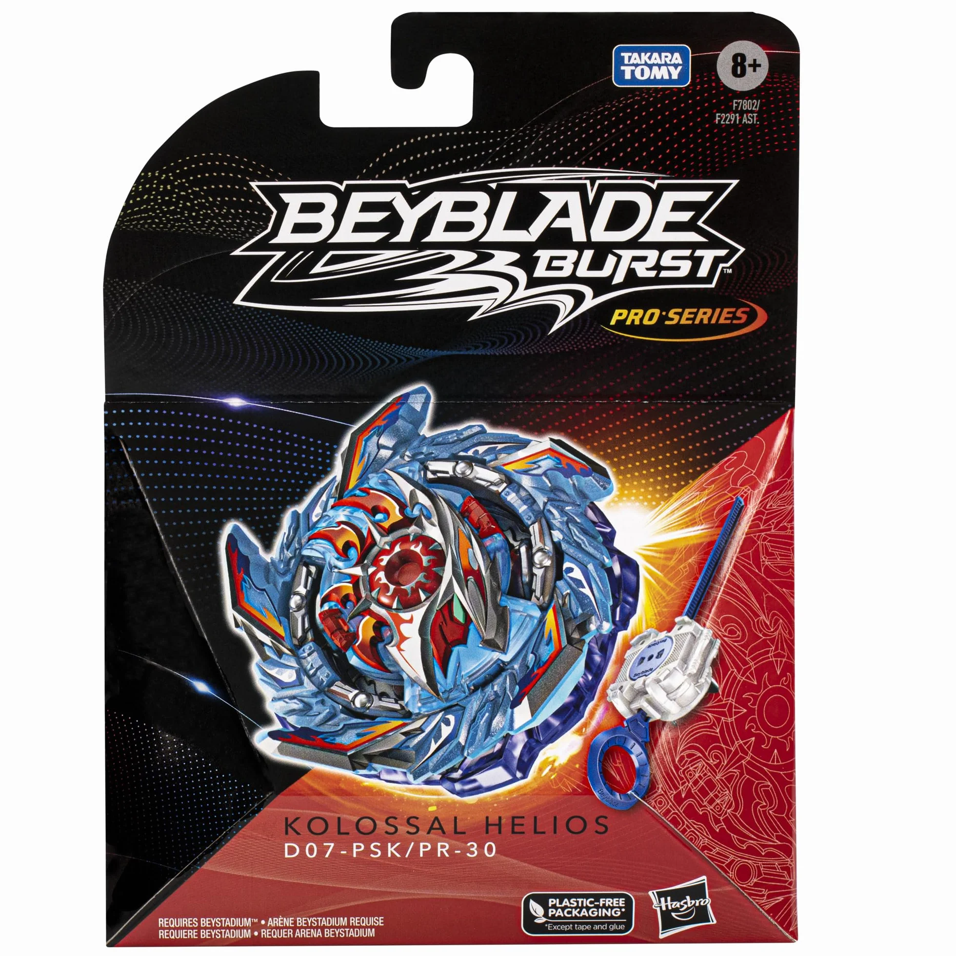 Beyblade Burst Pro Series Kolossal Helios Starter Pack - Maglietta rotante con lanciatore, giocattolo per ragazzi e ragazze a partire da 8 anni