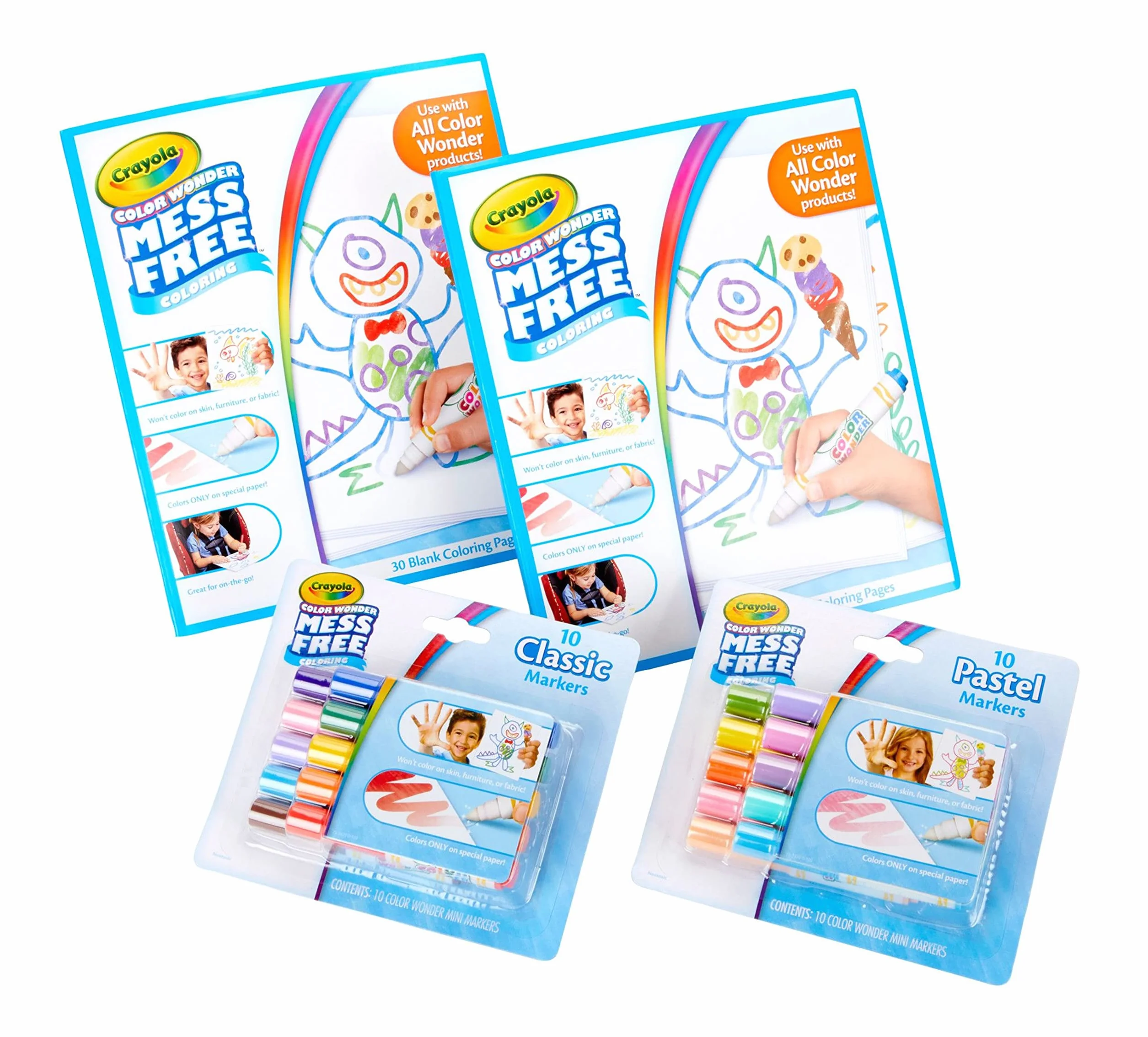 CRAYOLA Color Wonder - Colori Senza Macchia per Bambini, 20 Pennarelli Magici e 60 Fogli di Carta Speciale, Kit Creativo e Ricarica per Linea Color Wonder, Idea Regalo dai 3 Anni, 75-1843