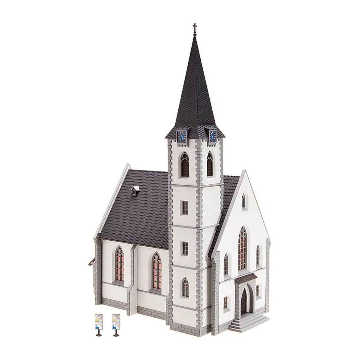 Faller Chiesa di Paese - Miniatura di Chiesa di Paese per Bambino e Ragazzo, Colore Bianco, 24 x 12.9 x 34 cm