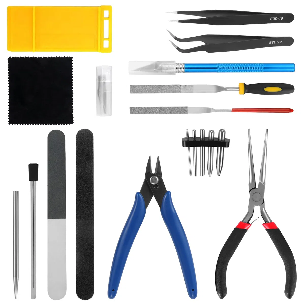 23PCS Set di strumenti per puzzle in metallo Kit per modelli in metallo Strumenti di assistenza alla piegatura per la costruzione e il fissaggio di modelli