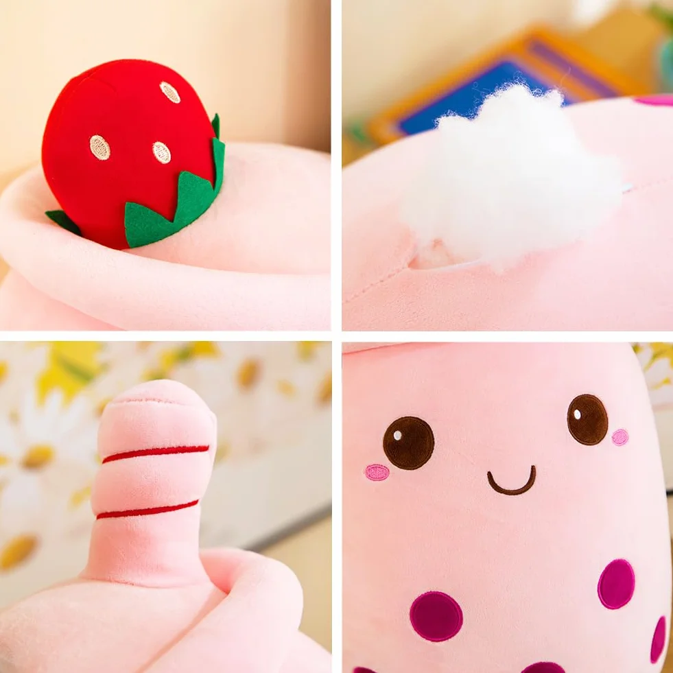 Amozo Cuscini di peluche di Bubble Tea, simpatici peluche di Boba Giocattoli morbidi Boba gigante imbottito cuscino Snimal per gli amanti di Boba (50cm, Green)