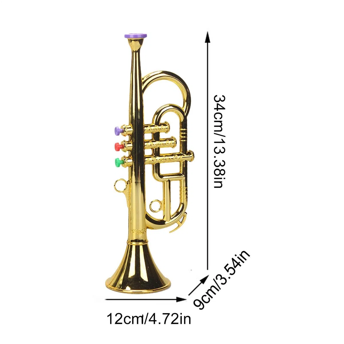 Tromba Giocattolo Per Bambini – ABS 12x9x34cm | Tromba D'argento, Giocattolo Simulato Strumento Trombetta Divertente Per Bambini, Strumenti A Fiato Strumenti A Ṕer Ragazzi Ragazze B́ambini Picc