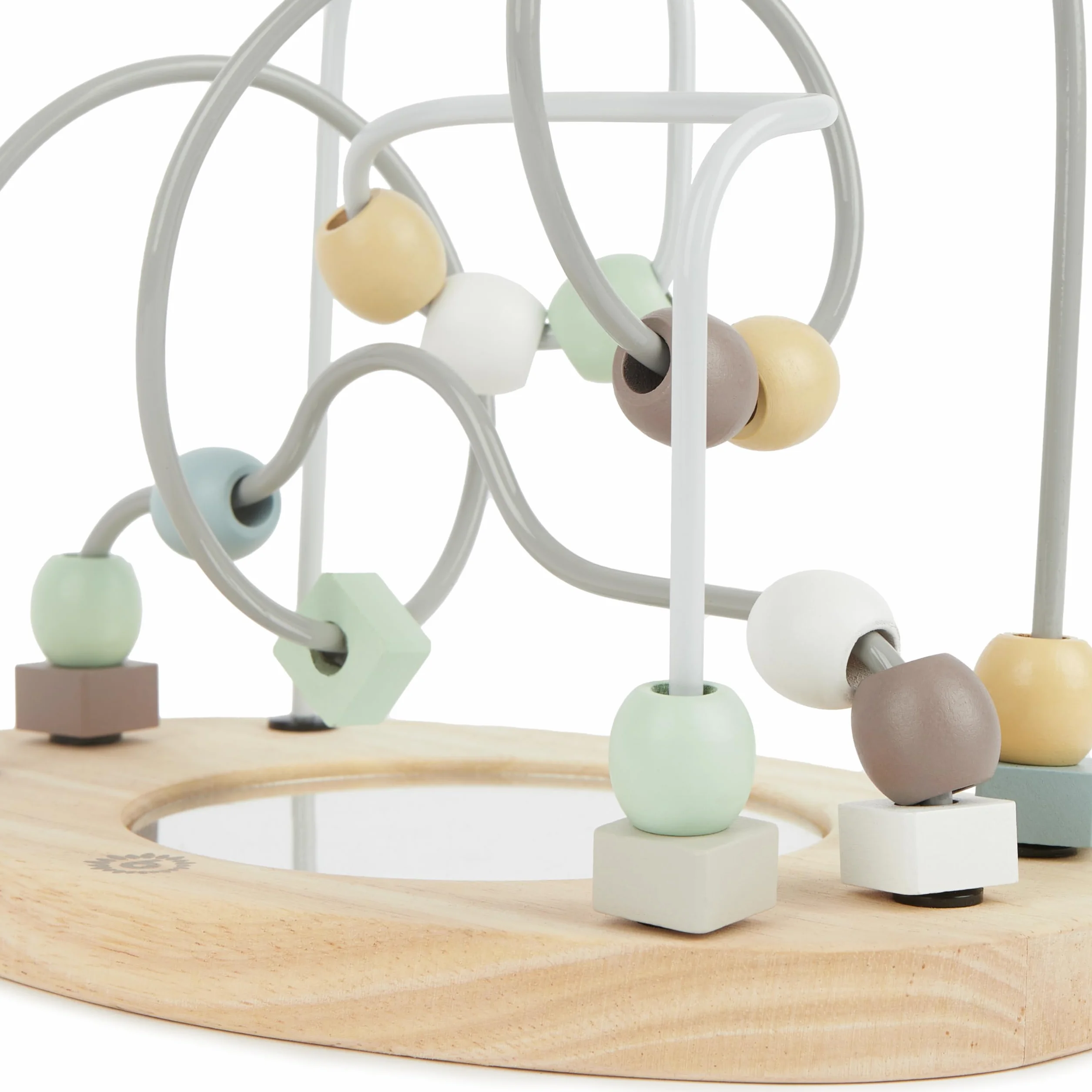 Bieco Labirinti di Perline di Legno con Specchio | Giochi Montessori | Giochi Educativi per Bambini 1 Anno