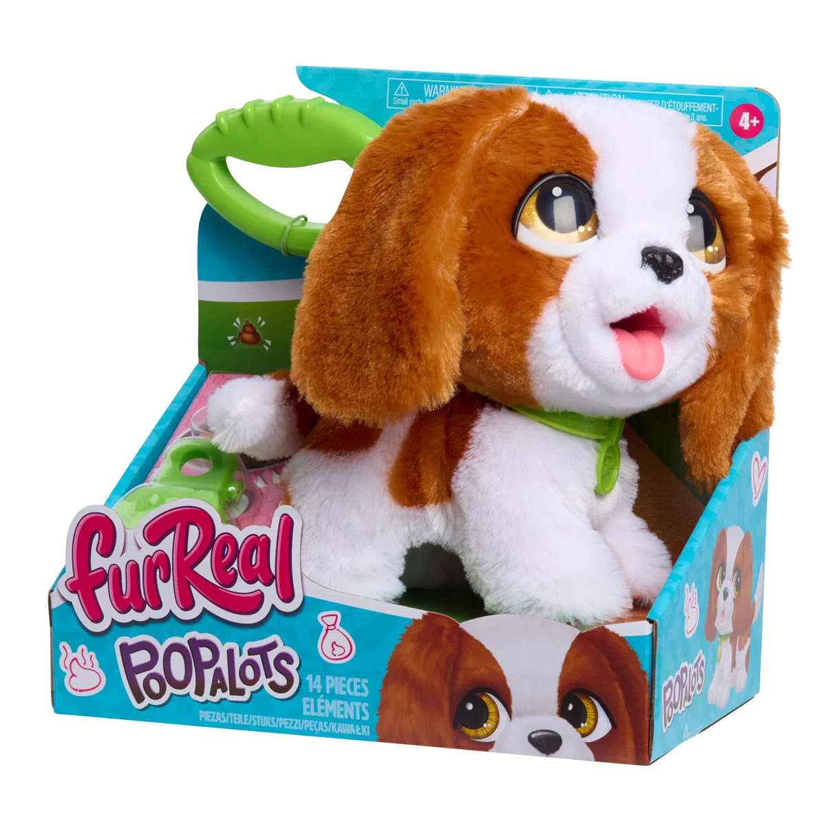 Just Play Peluche interattivo di Cavalier King Charles Spaniel furReal Poop-a-Lots, cucciolo di peluche che cammina da 20,3 cm, giocattoli per bambini dai 4 anni