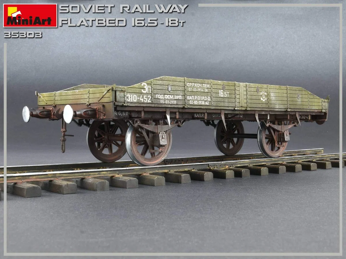 MiniArt 35303 1:35 Sov. Vagone piano, 16,5-18 to.-fedele all'originale, modellismo, kit di costruzione in plastica, fai da te, hobby, incollaggio, modellismo, assemblaggio, non verniciato, grigio