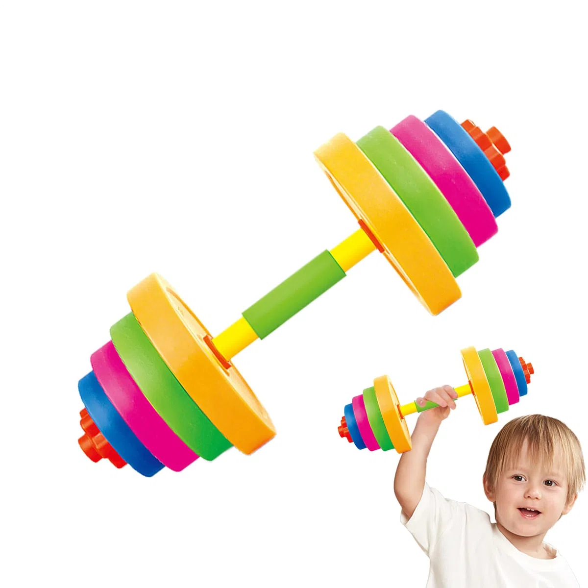 Set Bilanciere Giocattolo Per Bambini - Attrezzatura Da Gioco Con Peso Regolabile | Fai Finta Di Attrezzatura Per Il Fitness | Giocattolo Per L'allenamento Della, Kit Per Esercizi Sicuri, Altern