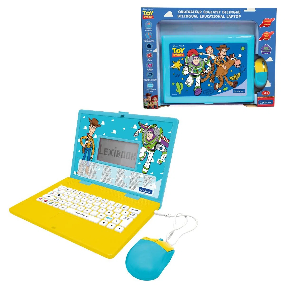 Lexibook, Disney Toy Story, Computer portatile educativo bilingue Inglese e Francese, 164 attività, Matematica, Giochi di logica, Modalità Musica, Schermo LCD, Blu, JC601TSi1LXB