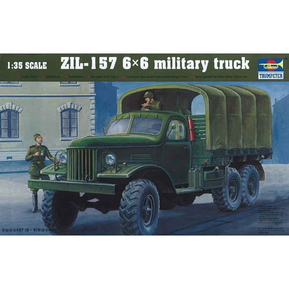Trumpeter 01001 - Modellino di Furgone Militare sovietico ZIL-157 6x6