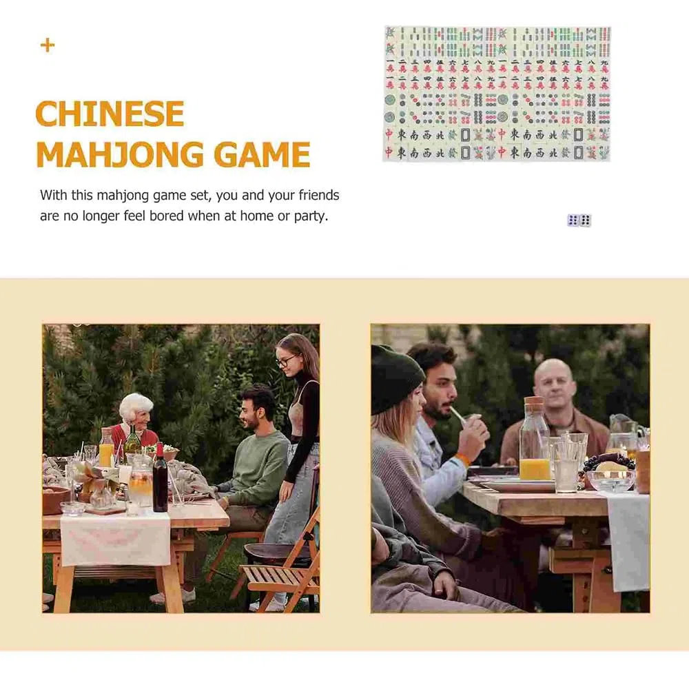 NEWFUN Mini mahjong portatile tradizionale cinese con 144 pezzi mahjong,20*14*10mm,Giochi Majhong, adatto per giochi di famiglia riunioni amici giochi di partito per adulti per passare il tempo noioso