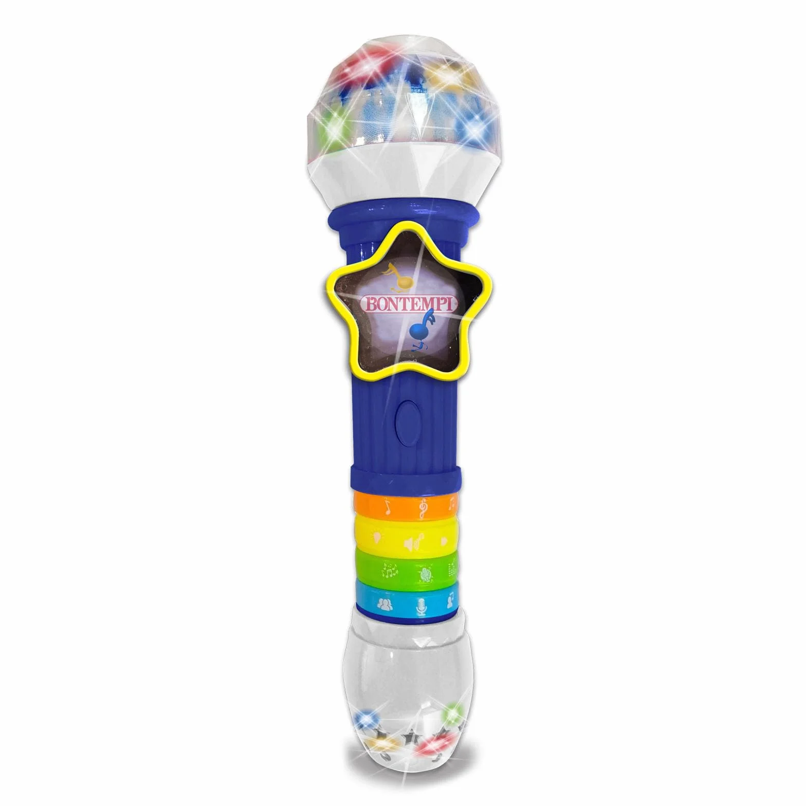 Bontempi | GlowWave Mic - Microfono Wireless con Effetti Luminosi e Sonori per Performance Magiche, 265x70x70 mm