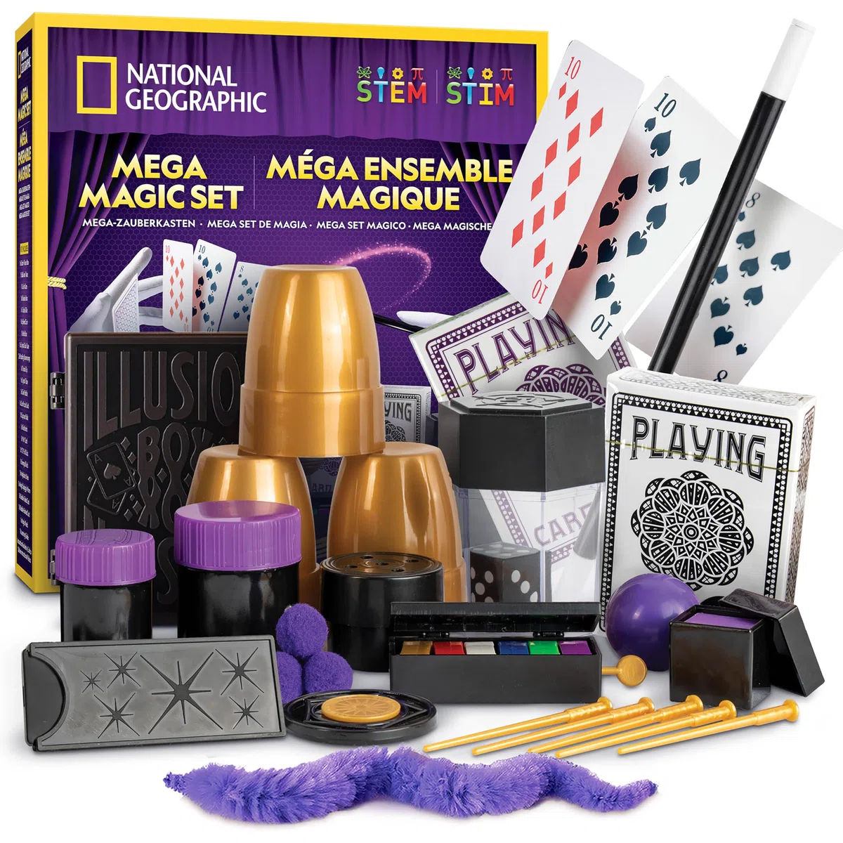 Blue Marble National Geographic Mega Set di Magia – 65 Trucchi di Magia per Bambini con Video Istruzioni Passo-Passo da Un Mago Professionista