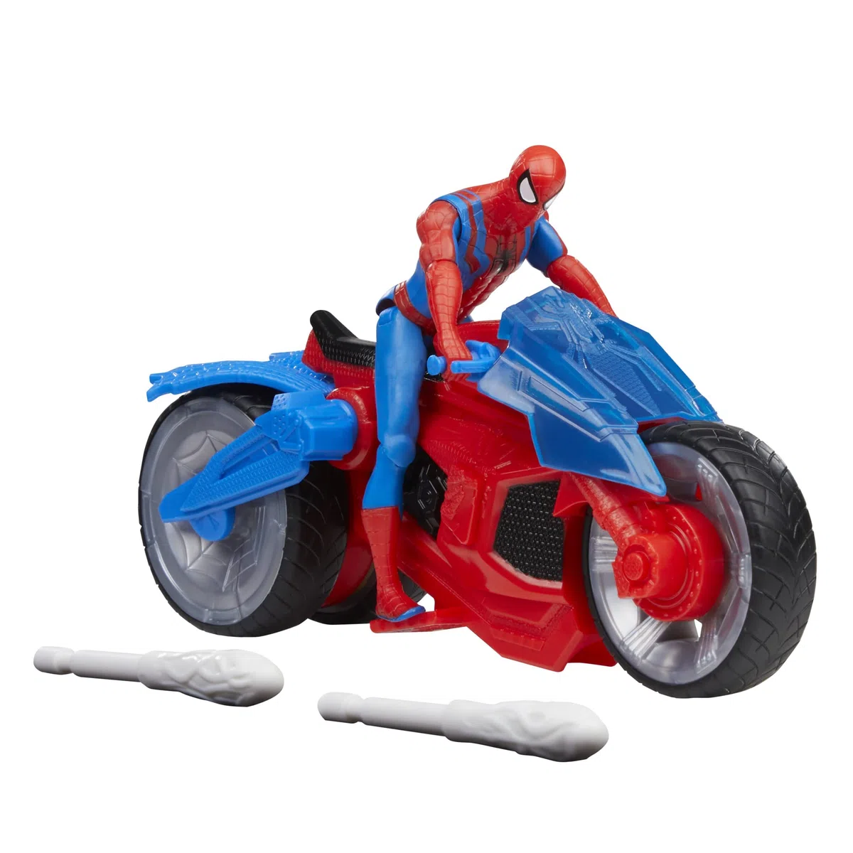 Spider-Man Hasbro Marvel, Motocicletta Spara-Ragnatele, set con action figure da 10 cm e 2 colpi di ragnatela
