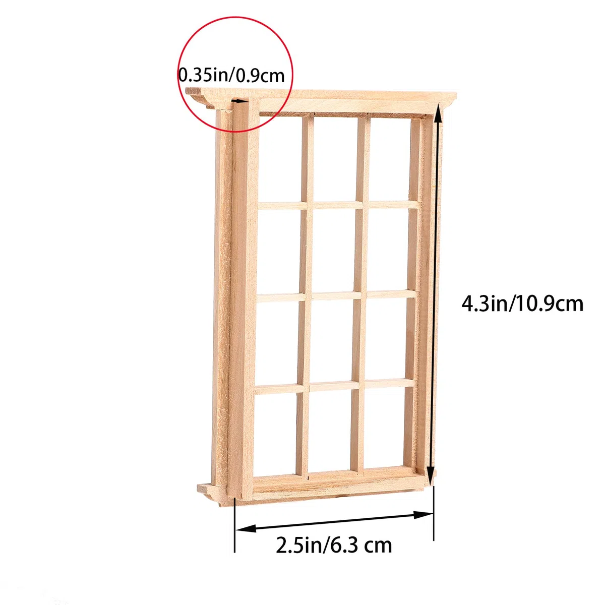 Housoutil Finestre in legno per mobili in miniatura: 2 pezzi Mini finestra telaio modello 1: 12 scala miniature finestra in legno - mini tapparelle fai da te accessori artigianali per case delle