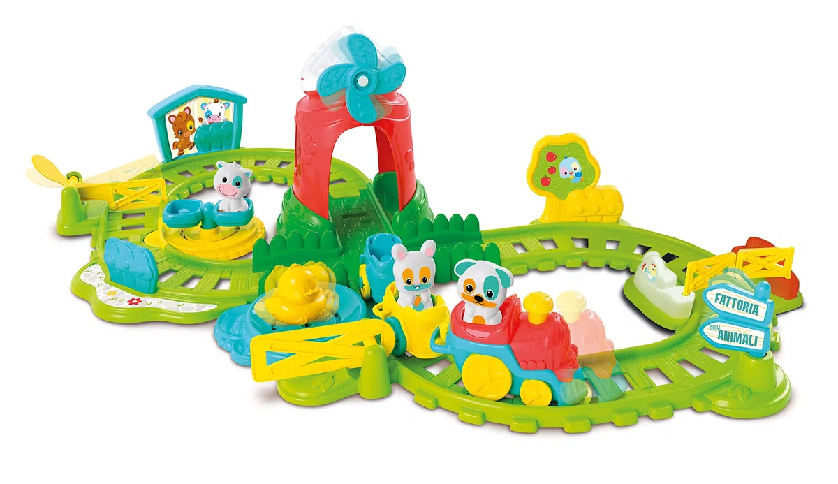 Clementoni Baby Trenino in Fattoria, Treno Giocattolo Bambini 12+ Mesi, Play Set con 4 Personaggi, Centro Attività per Sviluppare Manualità e Immaginazione, Made in Italy, Lingua Italiana, 17756