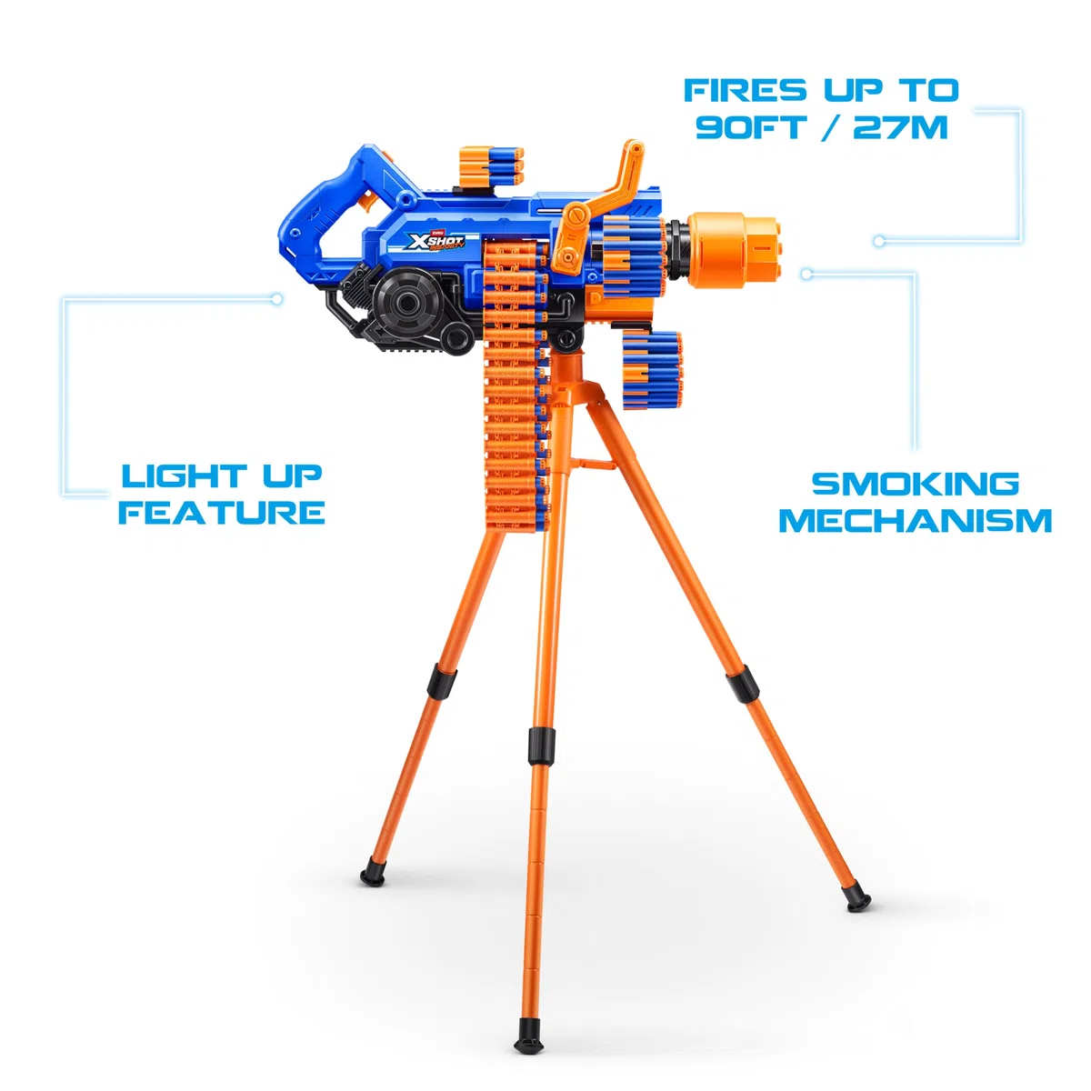 XSHOT Insanity Smoking Barrel Blaster con 72 dardi con tecnologia Air Pocket di ZURU, Dart Blaster con meccanismo fumante, giocattolo da usare all’aperto per bambini e bambine