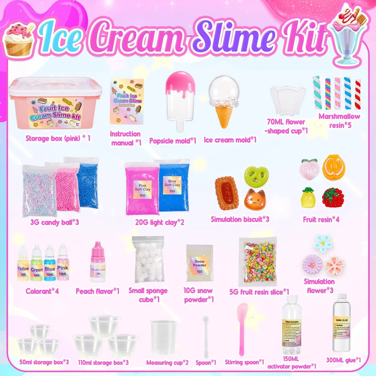Adeokay Slime per Bambini, Giochi Bambina 6 7 8 9 10 11 12 Anni Femmina Fruit Slime Fluffy Regalo Bimba 6-12 Anni Femmina Slime Kit Lavoretti Creativi per Bambini Slime Giocattoli Bambina 6-12 Anni