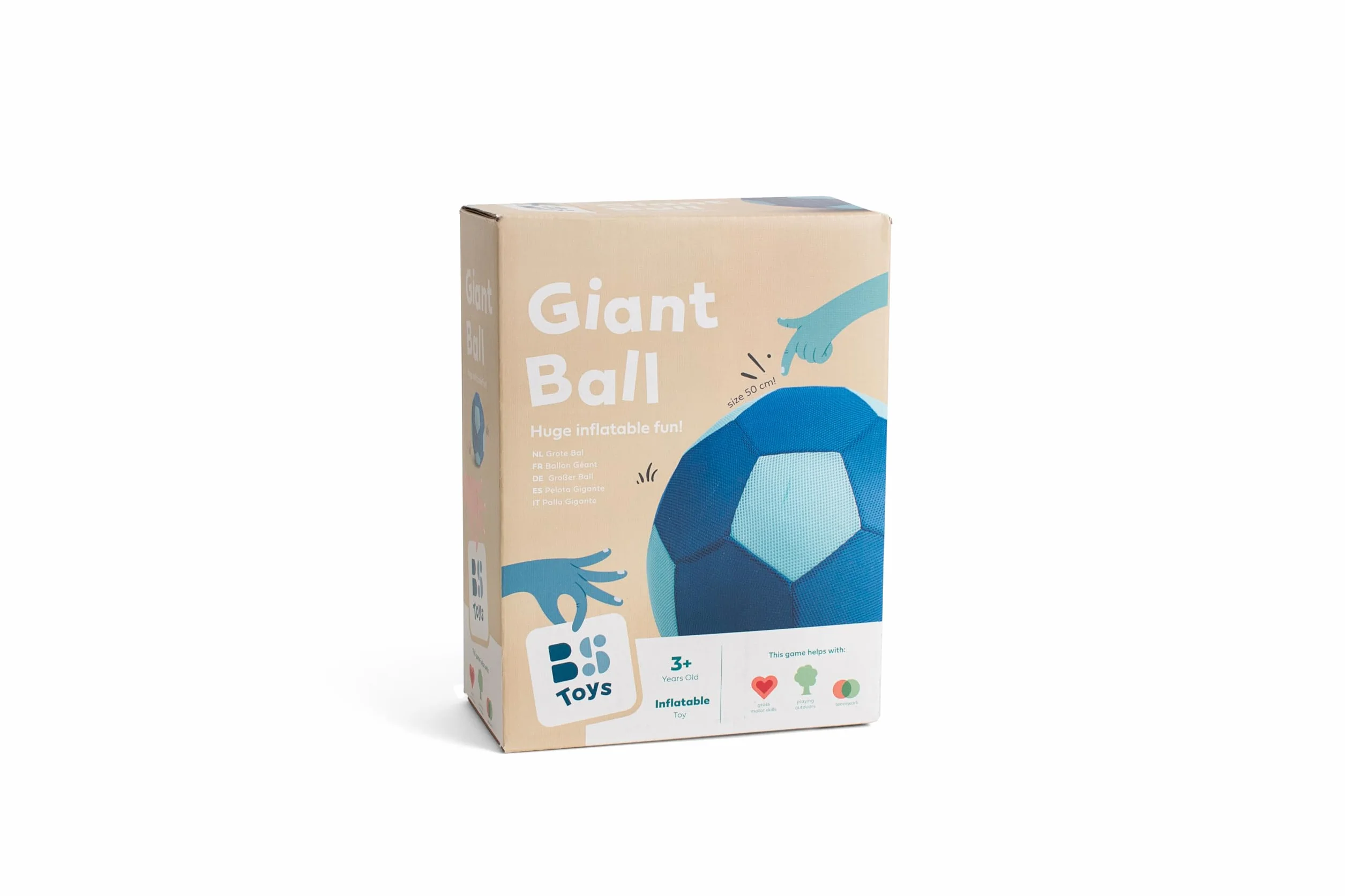 BS Toys Palla gigante Giochi - Palla gigante per tutti - Lanciare, dare un calcio o rotolare per un gioco attivo in famiglia, gioco di palline per bambini - Multicolor
