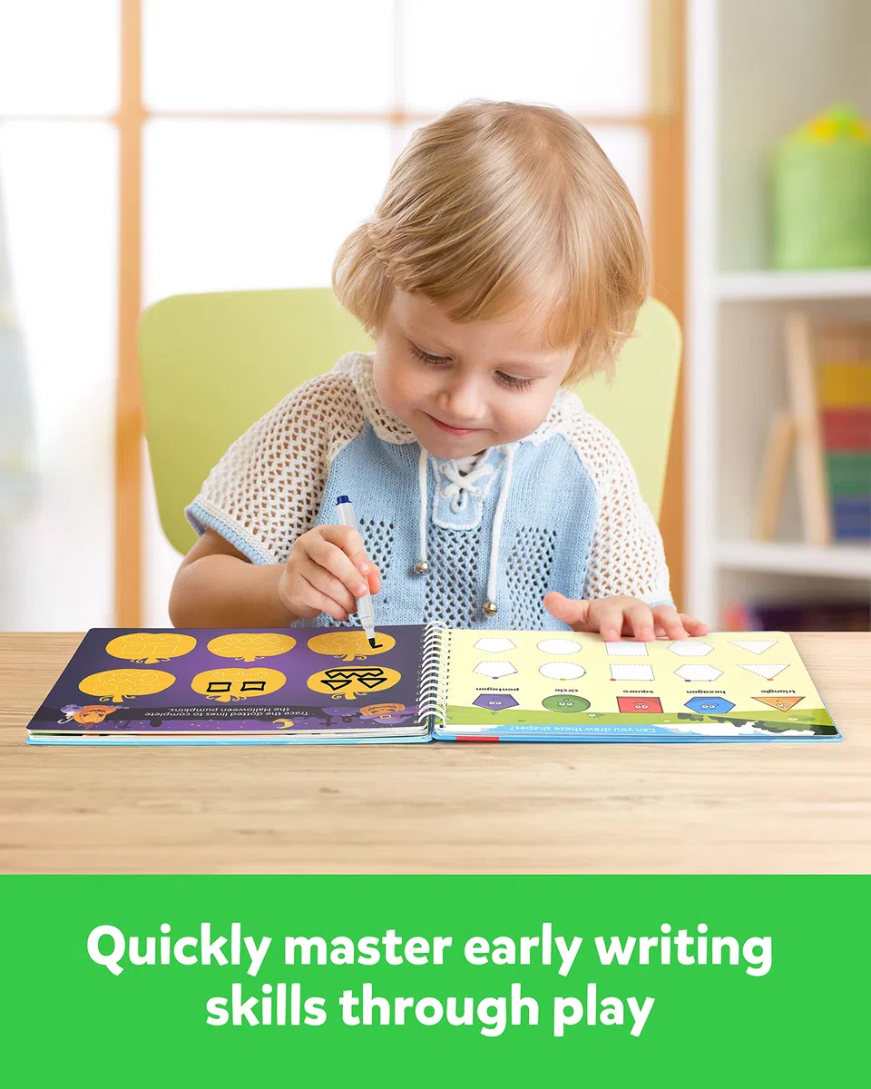 Coogam Matita Controllo Tracing Cartella di Lavoro, Impara a Scrivere Alfabeto ABC Lettere Numeri Libro di Scrittura a Mano Fine Motor Montessori Giocattolo Educativo per Bambini in età Prescolare