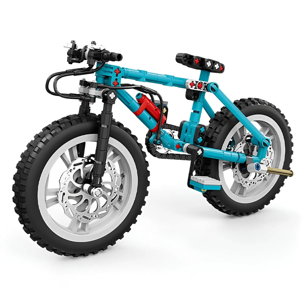 Set di mattoncini da costruzione per bicicletta, 180 pezzi, per mountain bike, modello di display per bicicletta, giocattolo educativo menta, regalo per adulti, bambini dai 6 anni in su, (blu