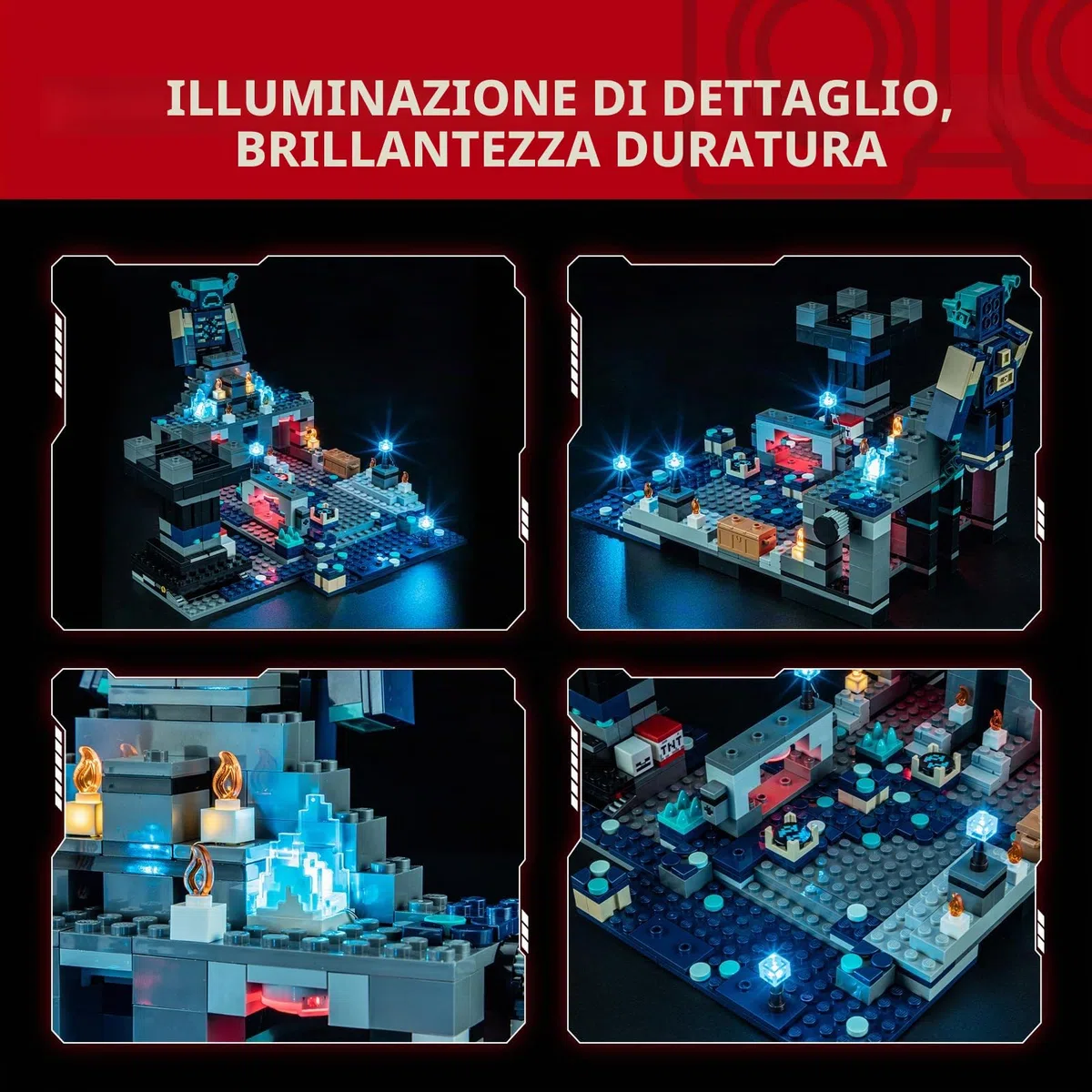 BRIKSMAX Luci led per LEGO Minecraft The Deep Dark Battle 21246 - Kit Illuminazione per Modelli Lego 21246- Non Include Set Originale