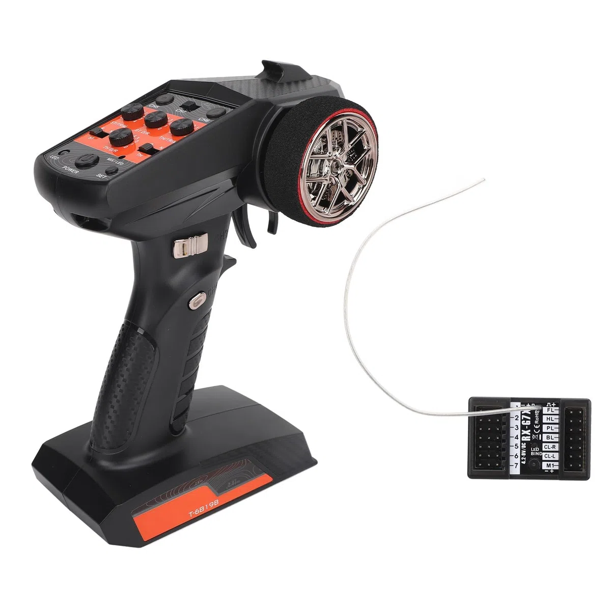 Trasmettitore Radio 2,4 GHz 7 Canali con Ricevitore, Telecomando per Auto RC Barca e Modelli - Compatibile Universale - Controllo Affidabile e Precisione