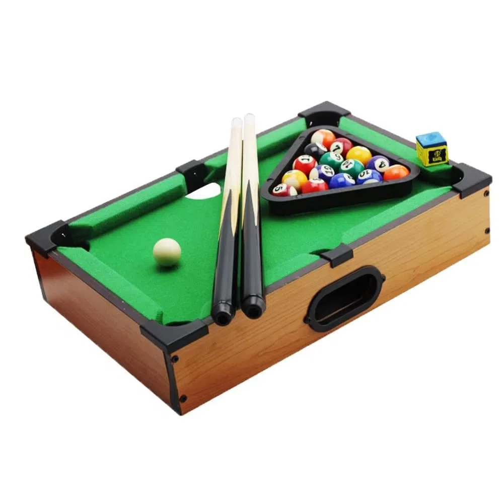 BAKAJI Carambola da Tavolo con Stecche e Palle con Triangolo, Biliardo da Casa con Palline e Accessori per Adulti e Bambini, Gioco di Società Idea Regalo con 6 Buche, 36 x 24 cm