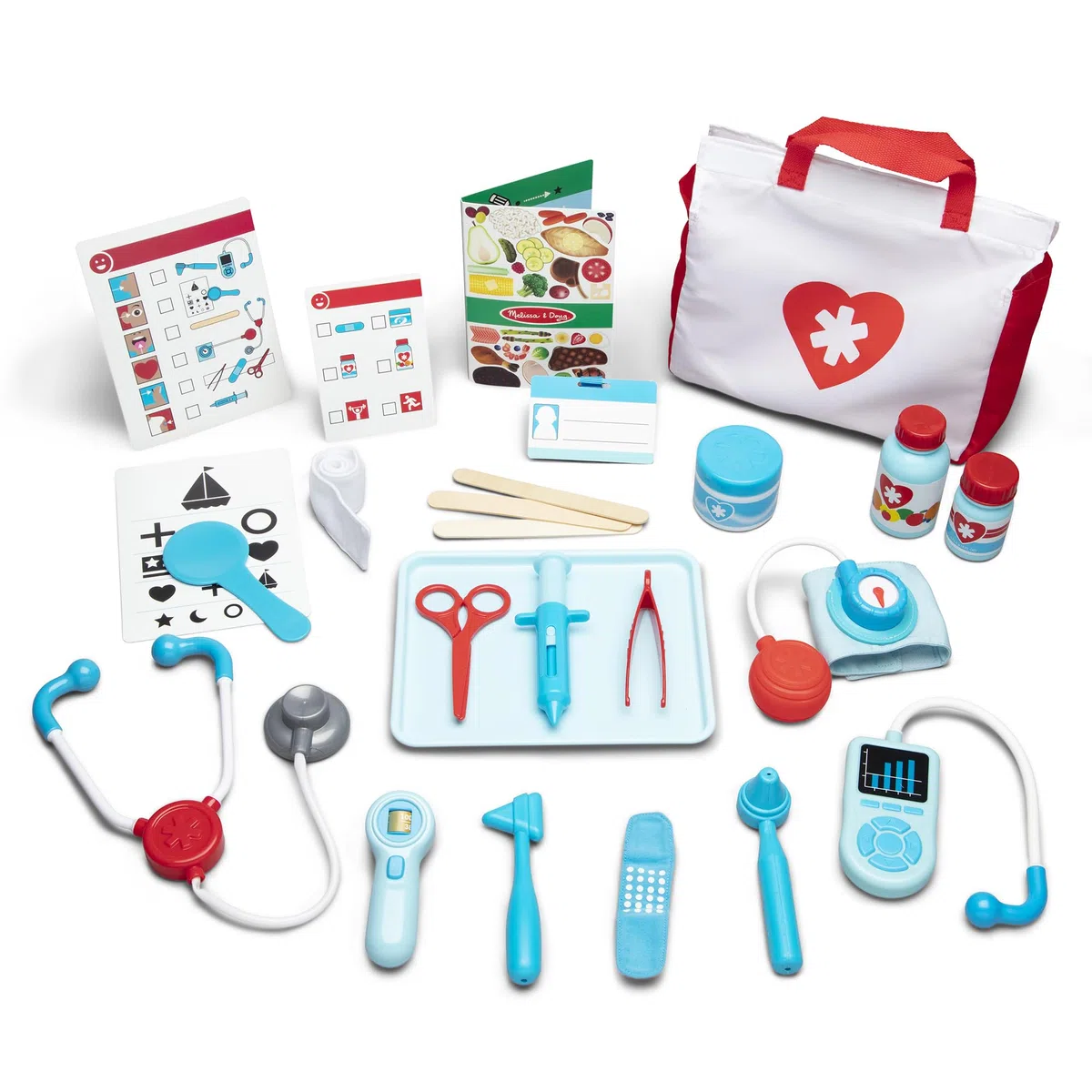 Melissa & Doug Set Piccoli Dottori - Gioco per Fare il Dottore o il Paziente, Gioco Educativo, Giochi di Imitazione Montessori per Bambino e Bambina, 3+ Anni