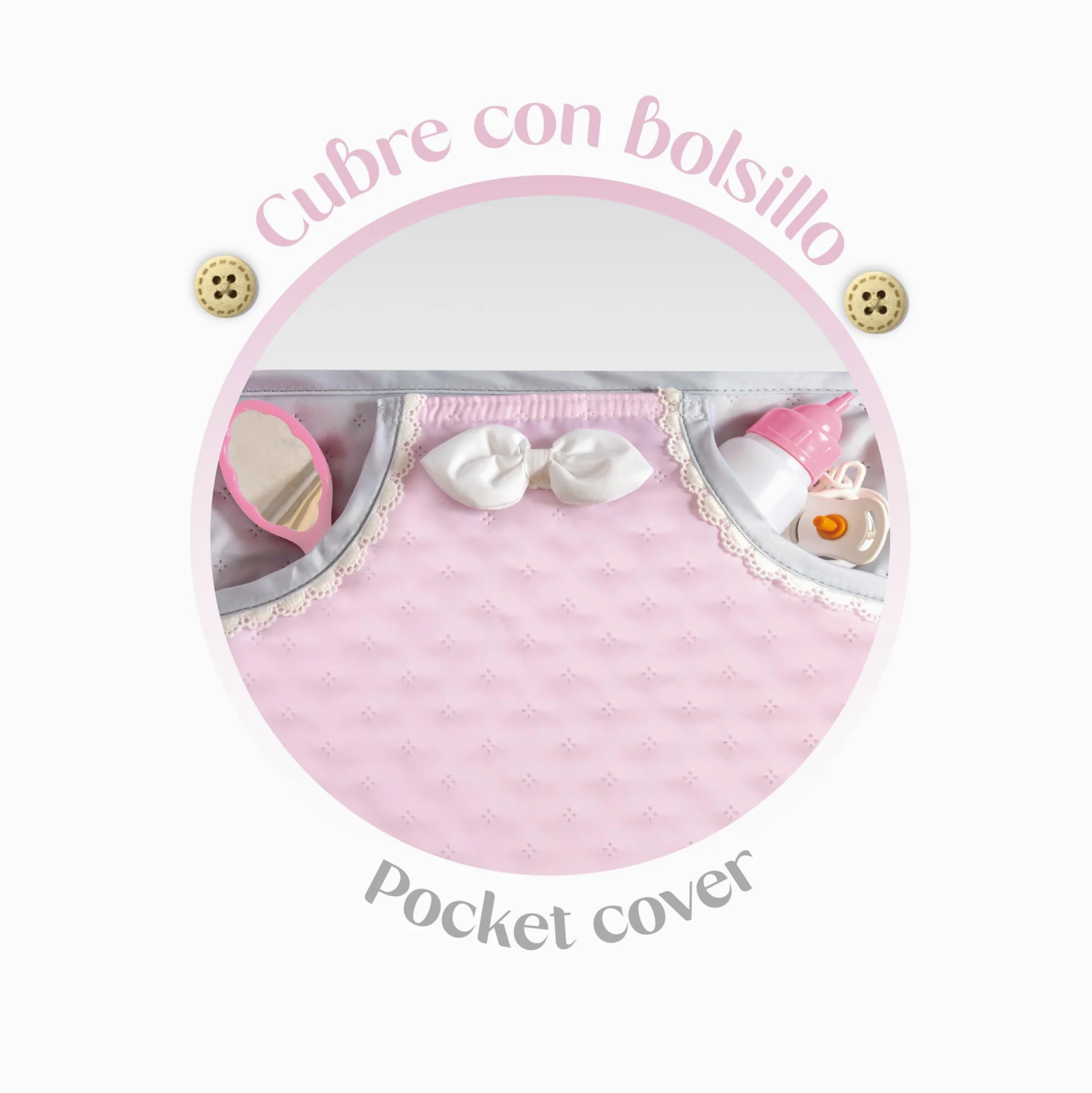 Carrozzina per bambole Sophie pieghevole con ombrellino DeCuevas 81075